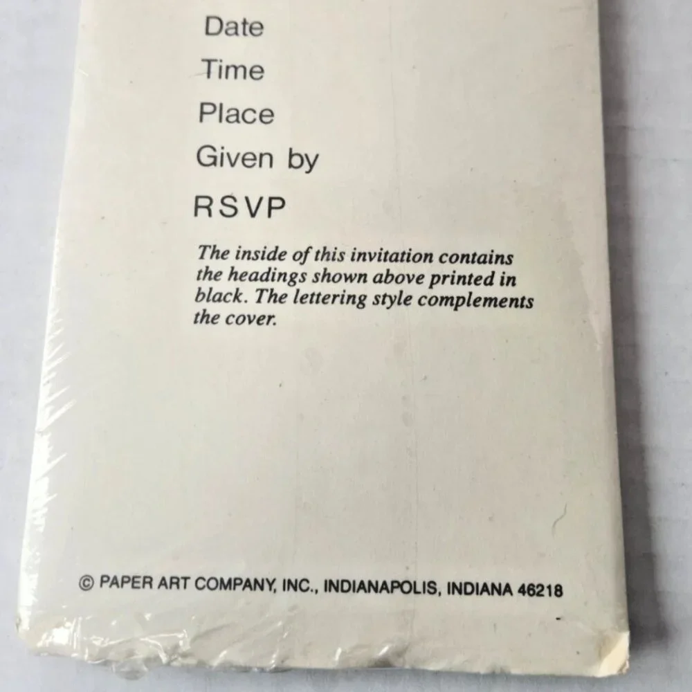 Vintage 90s Music Note Invitations Sealed Paper Art Confetti Retro Party Set